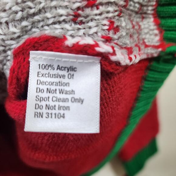 Joyland NWT Bahhh humbug sheep ugly Christmas sweater sherpa sleeves womans sz S - Picture 7 of 7